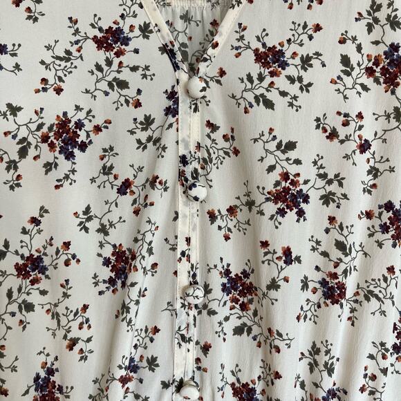 Veronica Beard Riggins Dress Whitestone Size 8 Silk Ivory Cream Floral‎ Blouson - Picture 8 of 16